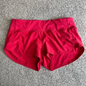 Red Lululemon speed up short